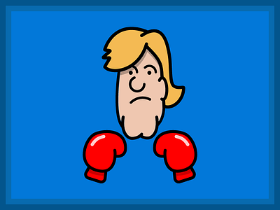 Glass Joe boxing cartoon character flat nintendo punch out vector video game
