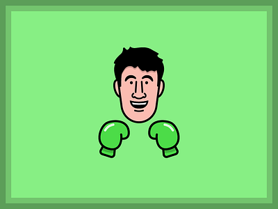 Little Mac boxing cartoon character flat nintendo punch out vector video game