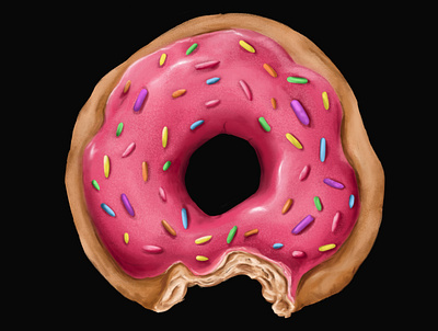 Pink Doughnut art design digital art digital painting doughnut food illustration painting photoshop retail sketch