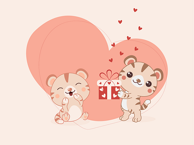 World of tigers. Love Story 2. Collab 2022 beautiful book illustration brand character brand illustration celebrate character character design childrens illustration collaboration design digital illustration happy happy valentines day heart hearts love lovely romance tiger valentines day