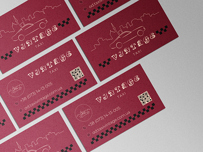 Business card design for a cab service in retro style