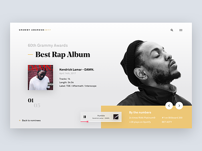 Grammy Awards 🏆 album desktop experience grammys interface landing music page rap ui ux web