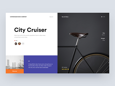 Copenaghen Bike Company 🚲 bike desktop digital interface layout photography ui ux web