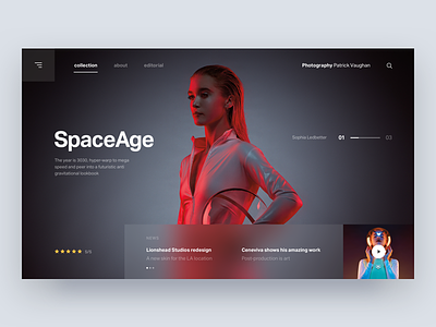 SpaceAge 🖖🏼 desktop digital hero interface layout photography ui ux web
