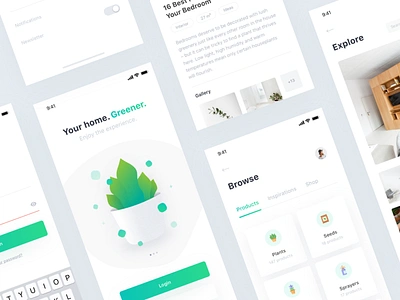 Plant 🌿 • Freebie + 2 Dribbble Invites app dribbble freebie invite invites kit login mobile plant products sketch ui