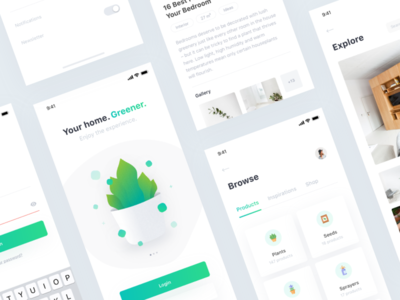 Plant 🌿 • Freebie + 2 Dribbble Invites app dribbble freebie invite invites kit login mobile plant products sketch ui