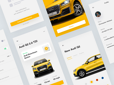 Audi 💨 • Freebie app audi car colors freebie sketch ios iphone layout mobile product shop typography