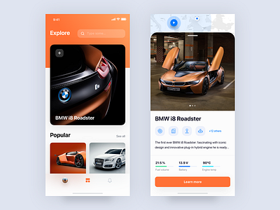 i8 🔌 app bmw car colors concept digital dribbble hero interface ios iphonex landing layout mobile photography sketch ui ux