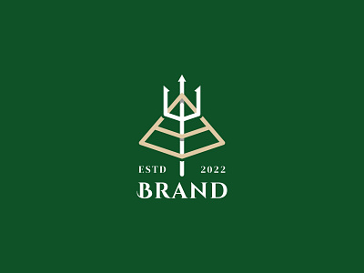 Trident Pyramid Logo building business company construction corporate design house illustration internet landmark logo pyramid real estate trident