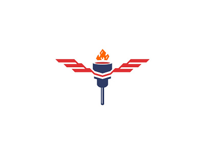 American Torch Wing american branding business champion company competition corporate design futuristic illustration industries internet logo professional torch ui vector wing