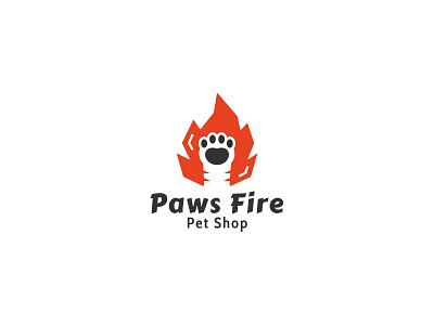 Fire Paw Logo animal care branding burn business cat company corporate cute fire flame funny logo market paw pet shop rescue store vector zoo