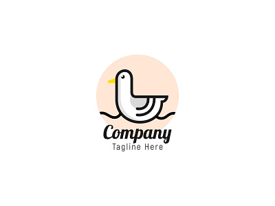 Cute Seagull Logo beach breeze business coconut company corporate cute hot logo ocean sand sea seagull summer wave