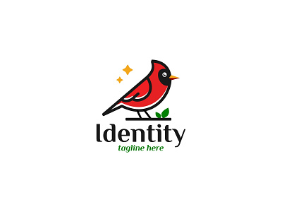 Cardinal Bird Logo animal bird branding business cardinal care company corporate cute logo pet red rescue shop store