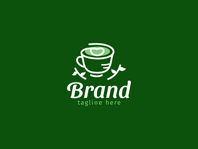 Relaxing Green Tea Logo branding business fresh green health herbal internet japanese logo market relax restaurant store tea tea shop vector