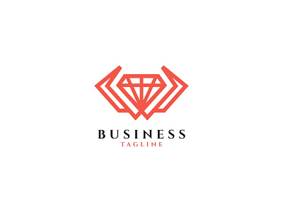 Stylish W Diamond Logo branding bright company corporate diamond exclusive expensive internet letters professional red ruby shine stylized vector