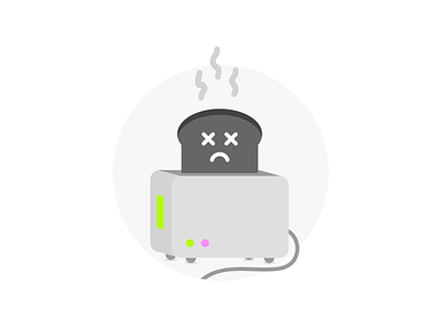 Cancelled Order 2d burnt burnt toast cancel cancelled order empty state food grumpy illustration product illustration toast toaster ui unhappy