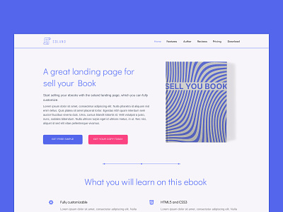 SOLAND Free Book Landing page Template - Figma book brand design ebook flat landing landing page landing page ui ui