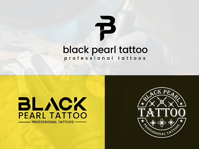 Black Pearl Tattoo logo design. 3d ba branding design graphic design illustration lo logo motion graphics typography