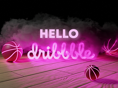 Hello Dribbble 3d 3d graphics design dribbble invite first shot graphic design illustration invite logo ui