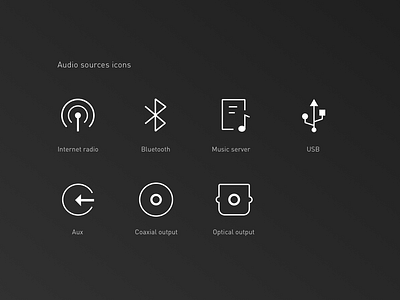 Denon remote control - Iconography app audio design iconography icons icons set mobile remote control set sound ui