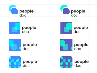 PeopleDoc Logo Exploration blue design document exploration logo ui