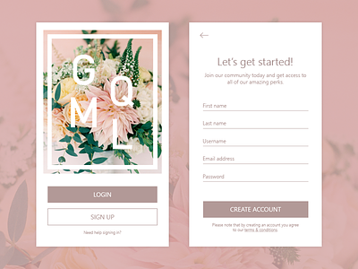 Daily UI #1 - Sign in screen 1 daily floral in mobile page screen sign ui up