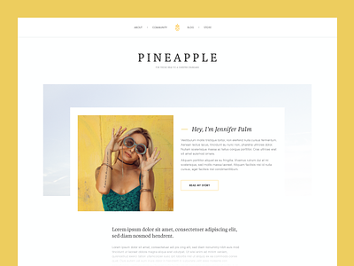 Pineapple Splash blog minimal modern pineapple website yellow