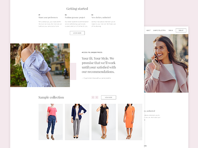 Website clothing fashion feminine minimal pink site web