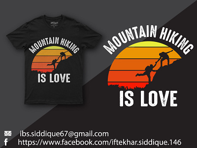 Mountain Hiking Is Love T-shirt design design fashion fashion design graphic design hiking illustration mountain retro t shirt t shirt design vector vintage