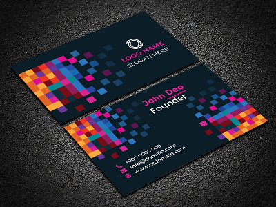 Pixel concept visiting card branding business card design graphic design illustrtion minimalist pixel print design simple vector visiting card