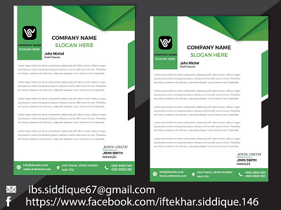 A minimal green beauty letterhead design