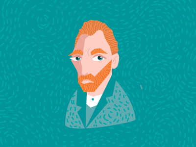 Vincent van Gogh artist character character design digital art flat illustration illustrator modern art portrait van gogh vincent van gogh