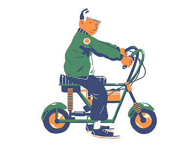 Mini Bike bike color design flat illustration mini