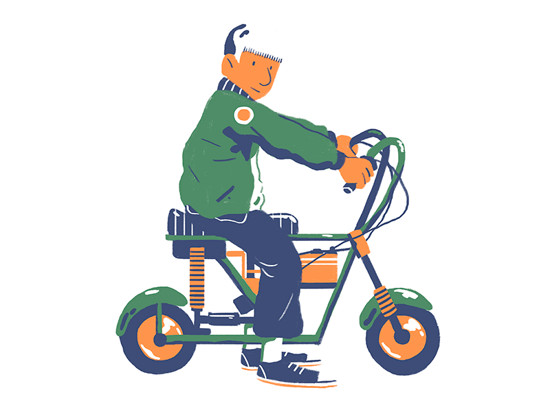 Mini Bike color design illustration flat mini bike
