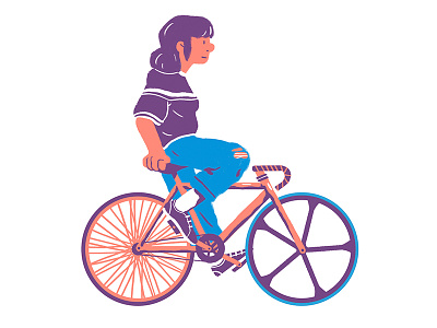 Fixie bike color design fixie flat illustration
