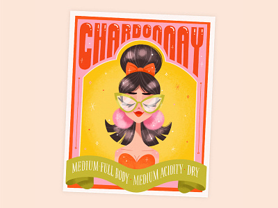 Lady Chardonnay character design chardonnay colorful digital art drawing female illustration packaging pinup retro vintage vintage style wine wine label design