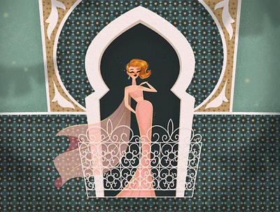 Madame in Morocco character colorful concept art fashion illustration female illustration morocco tile travel vintage style
