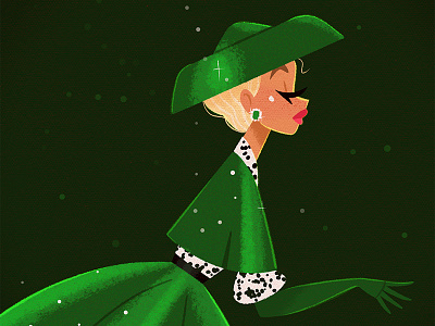 Miss May 2022 birthstone character design colorful design emerald green female gemstone illustration retro