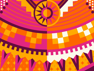 Geronimo: Close-Up 3 colorful detail feathers geronimo graphic illustration kids native american pattern vector war chief