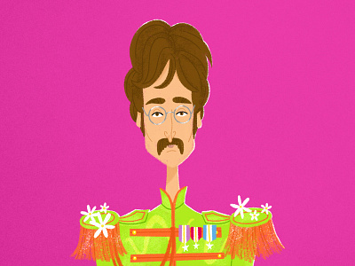 Sergeant Pepper: John beatles caricature illustration john lennon