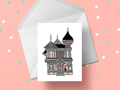 Dream House 1 architecture designed by shea dollhouse dream house house illustration pastel victorian vintage whimsical