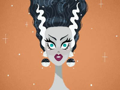 First Day of Summer bride of frankenstein designed by shea drawing fall female frankenstein halloween hollywood illustration photoshop summer vintage