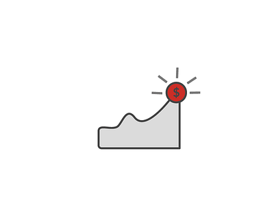 Let's take a look at your finances brand branding graph icon iconography icons money red responsive revenue