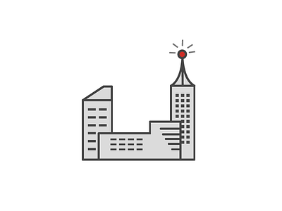 Simple city livin' brand branding building buildings cityscape icon iconography icons red responsive
