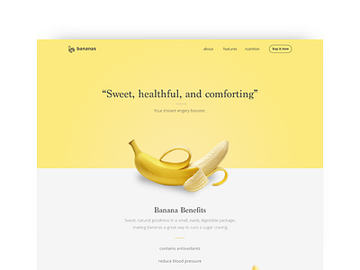 Banana Landing Page banana bananas clean fruit landing page minimal simple ui visual design web website yellow
