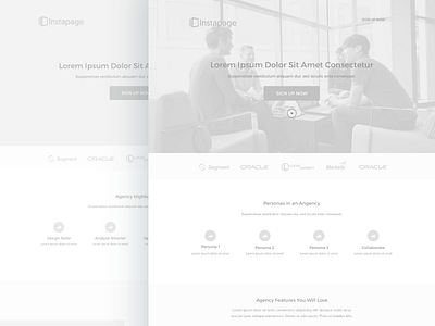 Wireframe: Agency Landing Page design grayscale landing landing page layout mockup sketch sketch app ui ux website wireframe