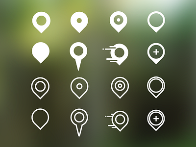 Pin Icon Set glyphs icon design icons location map pin pinpoint place place marker