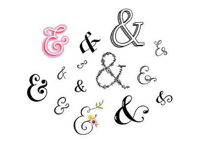 Hand Drawn Ampersands ampersands design digital art hand drawn hand lettering illustration pretty type typography