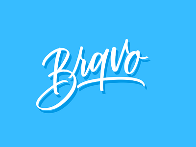 Bravo apple pencil blue bravo brush lettering digital art digital lettering dimensional ipad pro lettering procreate shadow type