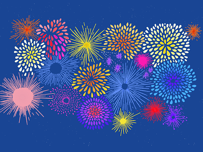 Fireworks bright colorful digital drawing explosions fireworks illustration ipad art paper by 53 pretty